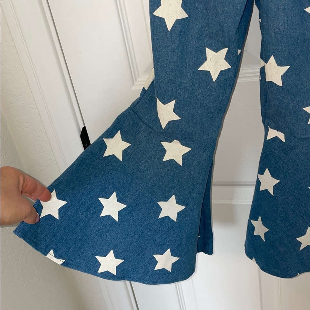 Bailey's Blossoms Denim Star Overalls - Picture 4 of 5